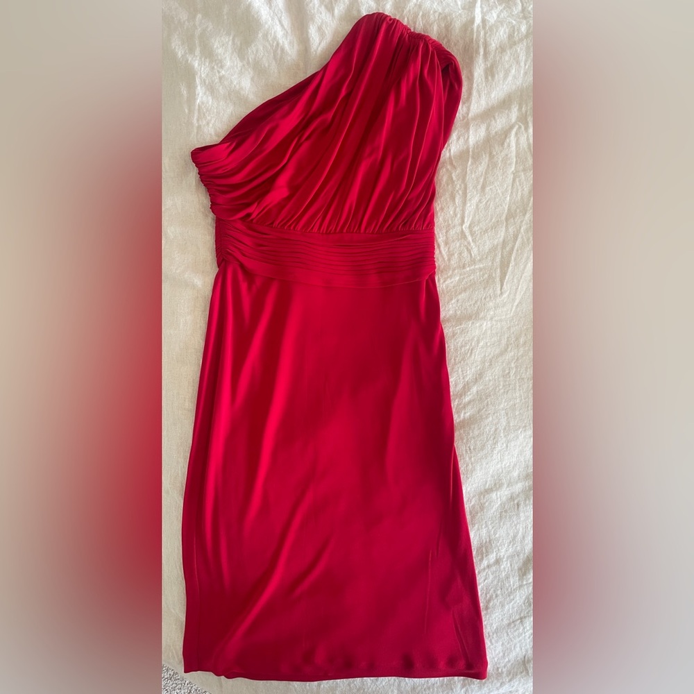 One-Shouldered Red Cocktail Dress